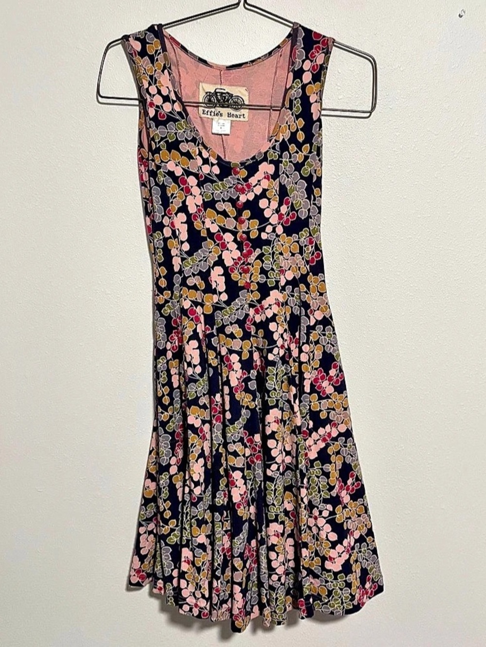 Effie'Small Heart Floral Dress in Blue & Pink Size Small